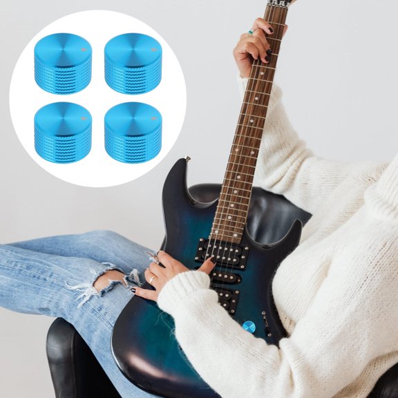 HOOWIFFY 4pcs Metal Control Knobs Alloy Upgrade Replacement for Musical Instruments Accessories