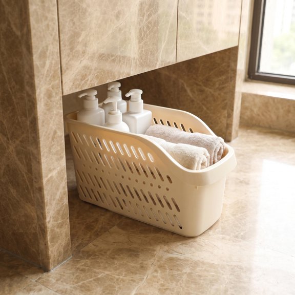HOOWIFFY 4pcs Sink Rolling Organizer Bin with Wheels for Bottles, Plastic