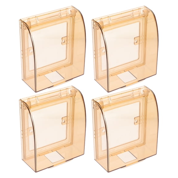 HOOWIFFY 4-Pack Light Brown Outlet Covers Water Resistant Socket Protectors for Home Safety and Childproofing