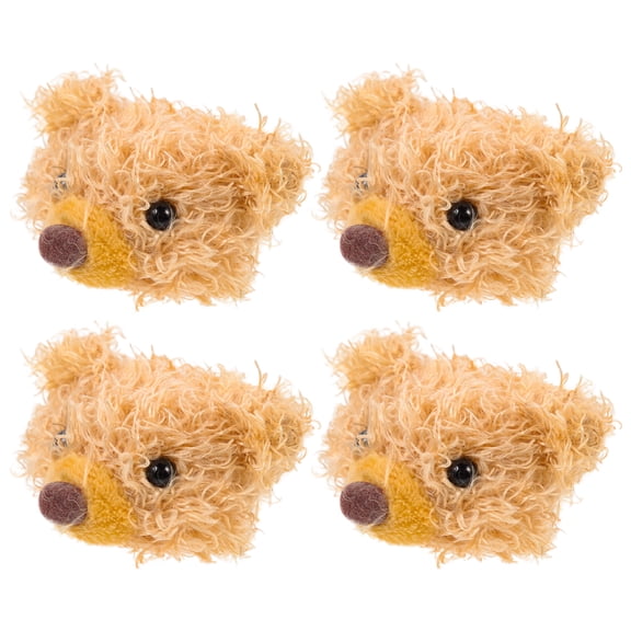 HOOWIFFY 4pcs Brown Bear Craft Ornaments Semi Finished Fabric Supplies for Birthday Party Decorations and Projects