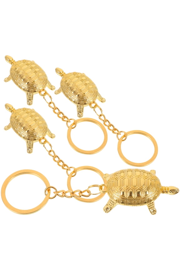 4pcs Turtle Keychains Key Ring Zinc Alloy Symbol of Fortune for Collectors