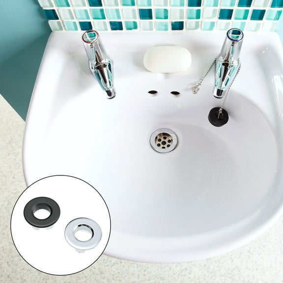 HOOWIFFY Sink Overflow Cover 4-Pack Assorted Colors Copper Plastic Basin Accessories for Bathroom Kitchen