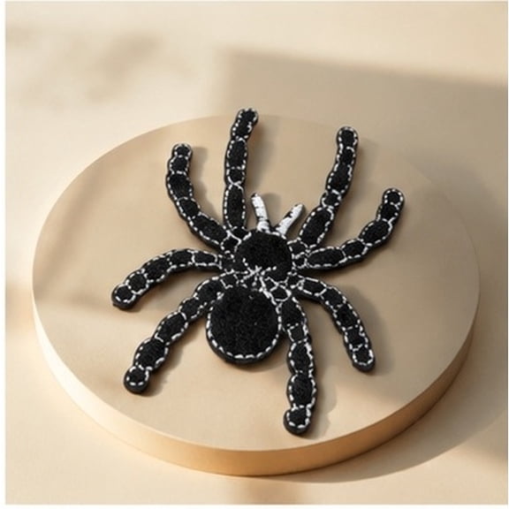 HOOWIFFY 5 Pcs Black Embroidered Spider Applique Patch Sew on Clothes