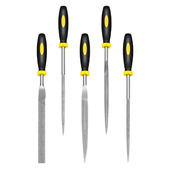 HOOWIFFY 5 Pcs Wood File Tool Steel Set for Woodworking Hand Tools with Anti Skid Handle
