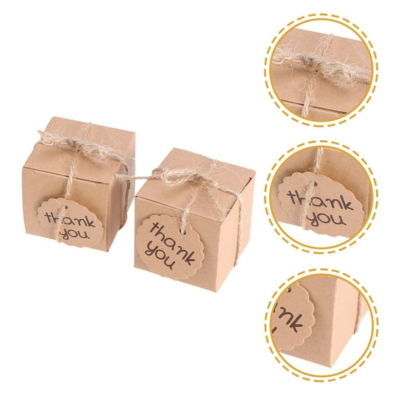 HOOWIFFY 50 Pcs DIY Present Packaging Box Reusable Kraft Paper for General Users Needs