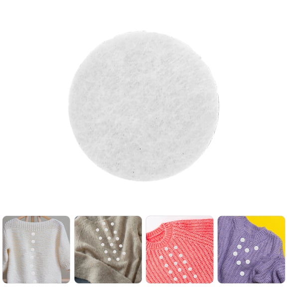HOOWIFFY 500 Pieces White Round Self-Adhesive Felt Circles for Clothing, Shoes, Bags, Crafts, Decoration Projects