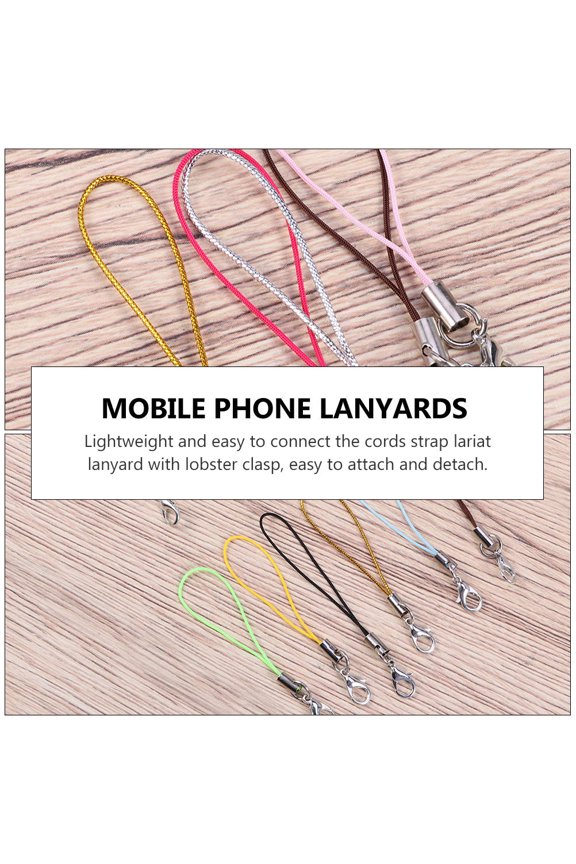 50Pcs Assorted Color Lobster Clasp String Straps for DIY Keychains and Mobile Phone Lanyards