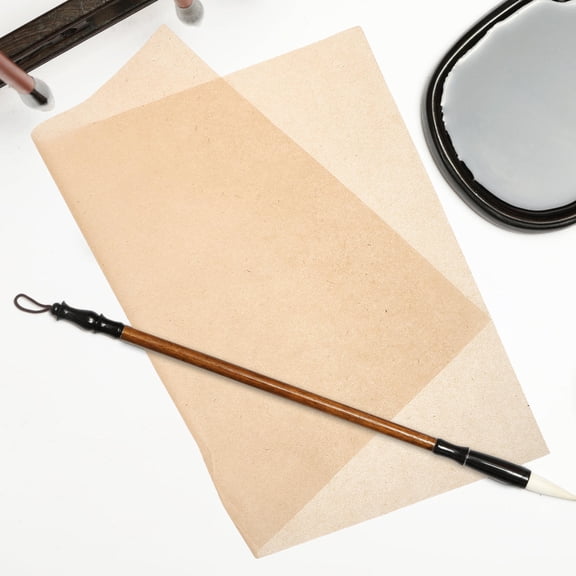HOOWIFFY 50Pcs Durable Handmade Calligraphy Paper with Antique Tone for Painting Use