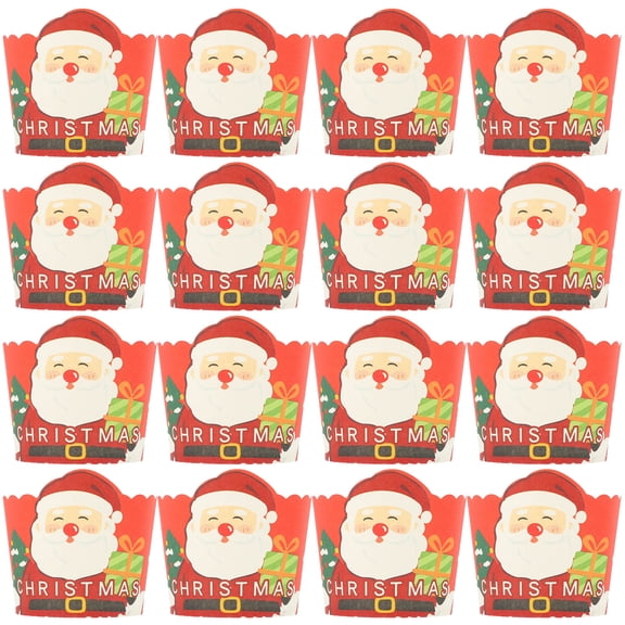 HOOWIFFY Christmas Cupcake Wrappers Assorted Colors, 50 Pieces Holiday Baking Cupcake Liners