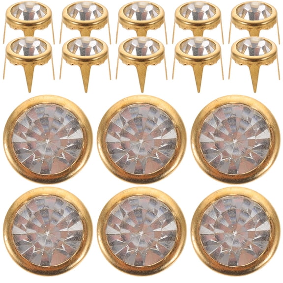 HOOWIFFY 50Pcs Decorative Crystal Studs for DIY Clothing and Accessory Design
