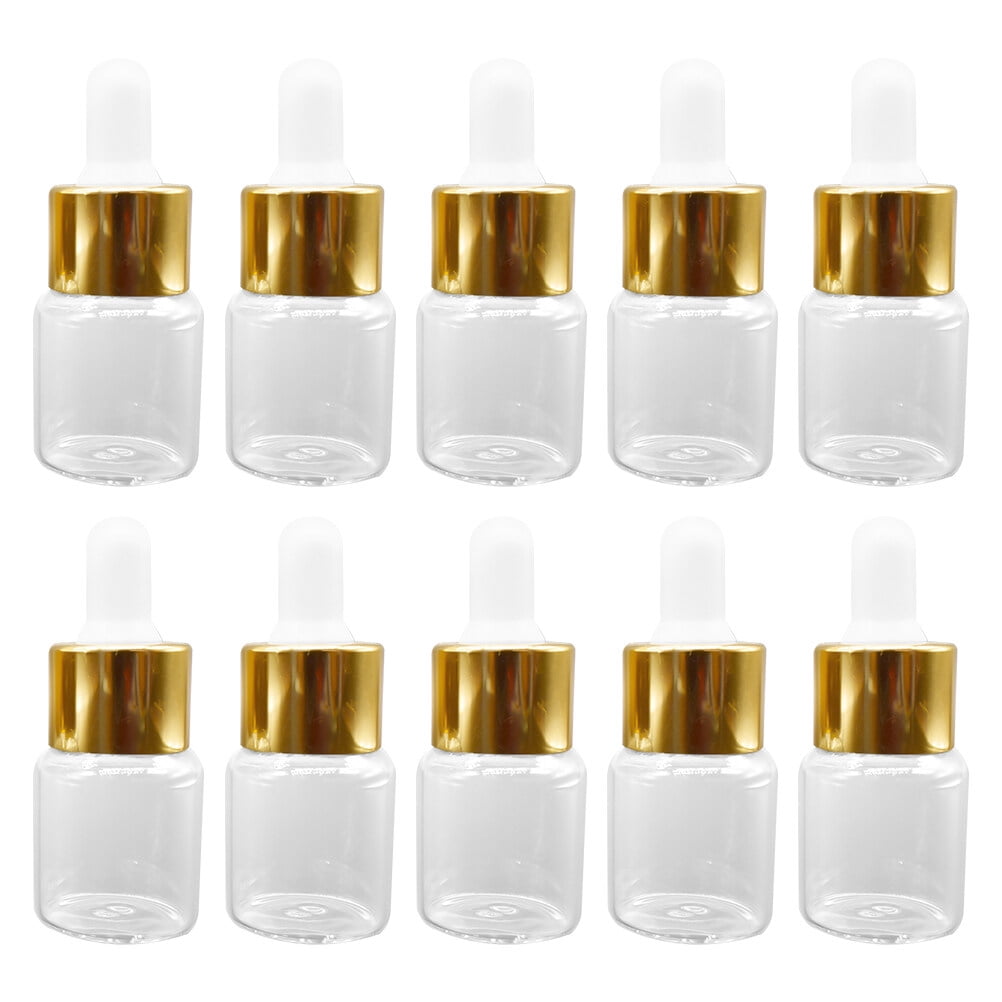 Dropper Battle HOOWIFFY 50Pcs Multipurpose Glass Dropper Bottle Golden Color Easy Use ...