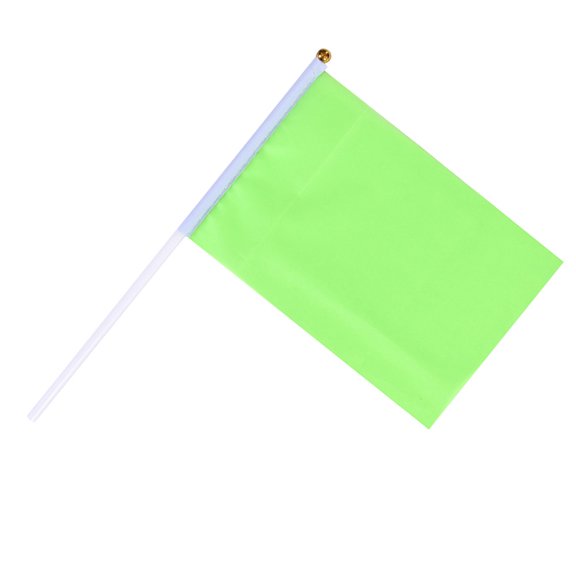 HOOWIFFY 50Pcs Waving Flag Handheld Green Square Party Banner Made of Durable Polyester