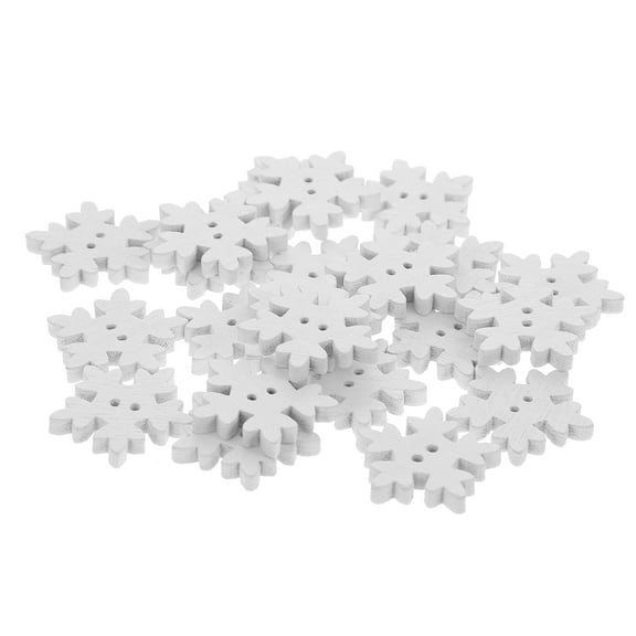 HOOWIFFY Creative Snowflake Button White for Festive DIY Decoration 50Pcs
