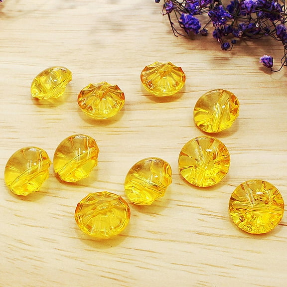 HOOWIFFY 50Pcs Yellow Candy Color Button Set Safe and Durable Clothes Buttons for DIY Jackets and T-Shirts