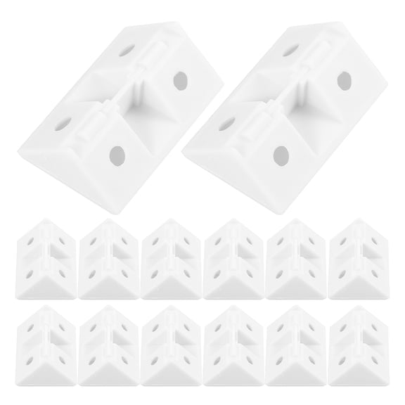 HOOWIFFY 50 Sets Plastic Right Angle Corner Brace Brackets Removable Connectors for Cabinet Reinforcement