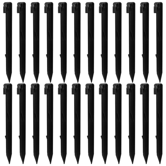 HOOWIFFY 50 Pcs Black Plastic Camping Tent Stakes PP Anchoring Spikes for Outdoor Camping Hiking Gear