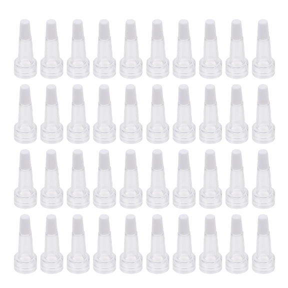 HOOWIFFY 50pcs Empty Plastic Vials with Transparent Horn-Shaped Caps for Serum, Sample, Essential Oils Storage