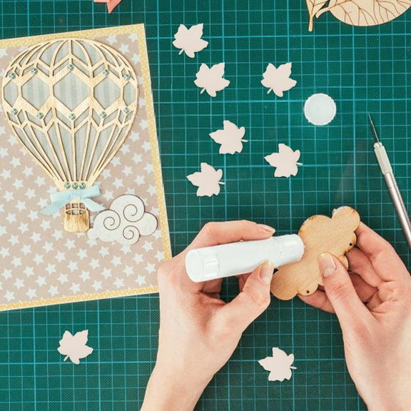 HOOWIFFY 50Pcs Handmade Wood Leaves Cutouts for Fall Crafting and Decorations