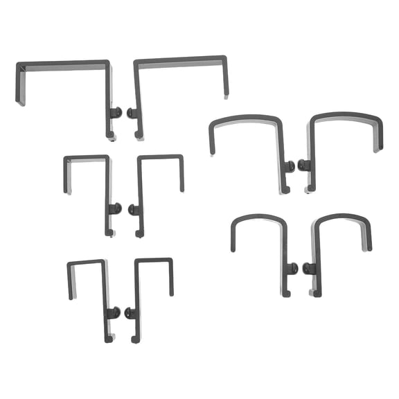 HOOWIFFY Black Plastic Bed Basket Clips 5 Pairs with Various Widths for Bed Frame Mounting