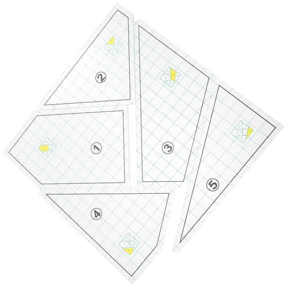 HOOWIFFY patchwork templates Transparent Acrylic Smooth Edge Sewing Ruler Set 5 Pcs