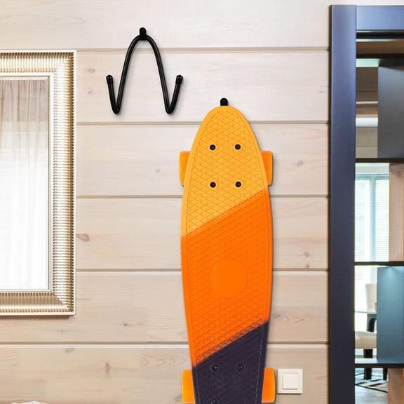 HOOWIFFY 5Pcs Black Wall Mounted Yoga Mat Holder Heavy Duty Rack for Home Storage of Exercise Mats Towels and Equipment