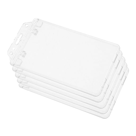 HOOWIFFY 5Pcs Transparent Badge Holder Sleeve for Cards Multi Functional Reusable Storage