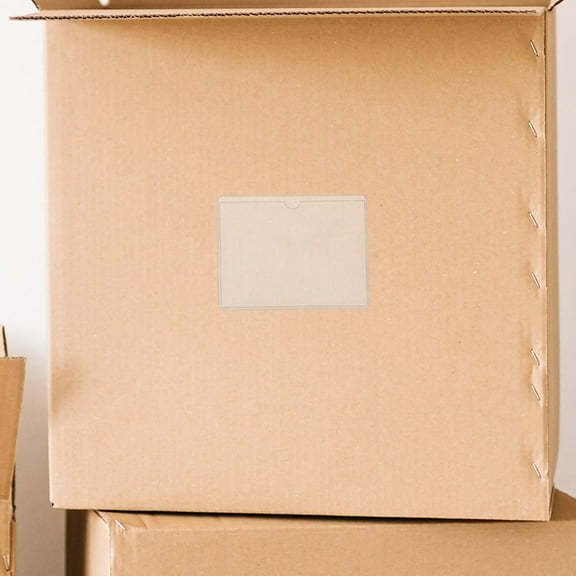 HOOWIFFY Adhesive Clear PVC Card Pockets for Easy Classification and Protection 5Pcs