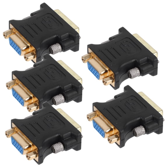 HOOWIFFY 5-Pack DVI Male Connector Copper High Definition Video Cable Adapter for Home and Office Use