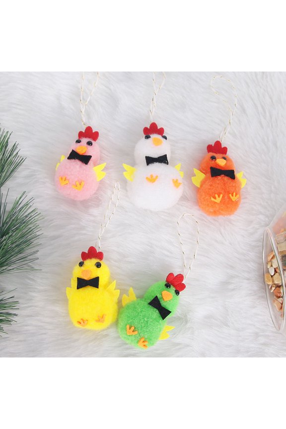 Easter Plush Chicks Assorted Hangings for Key Chain Festive Decor 5Pcs