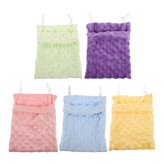HOOWIFFY 5-Pack Small Animal Hanging Beds Warm Sleeping Pouches for Sugar Gliders, Hamsters, Rats and Other Small Pets