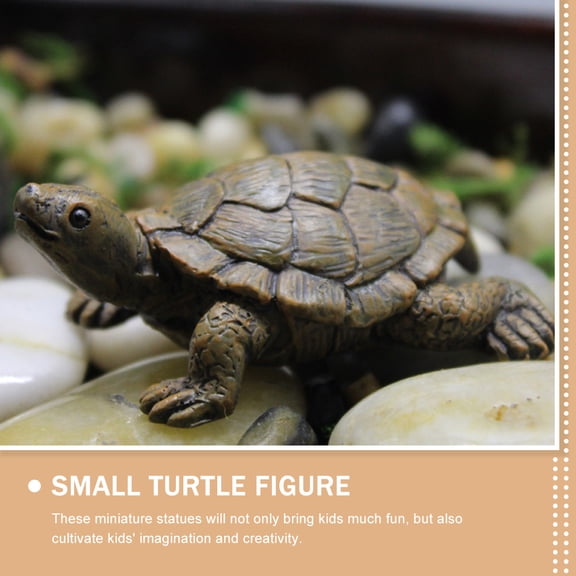 HOOWIFFY 5Pcs Miniature Turtle Figurines MultiColored Photo Prop for Cake Decoration