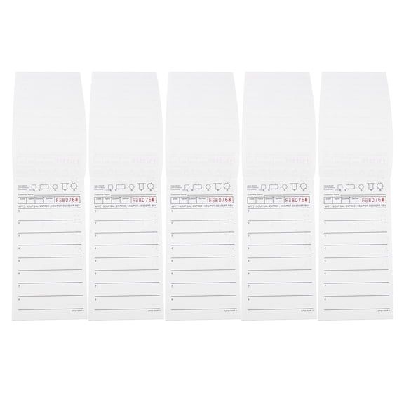 HOOWIFFY 5Pcs Numbered Waitress Check Books White for Efficient Order Taking in Restaurants and Cafes