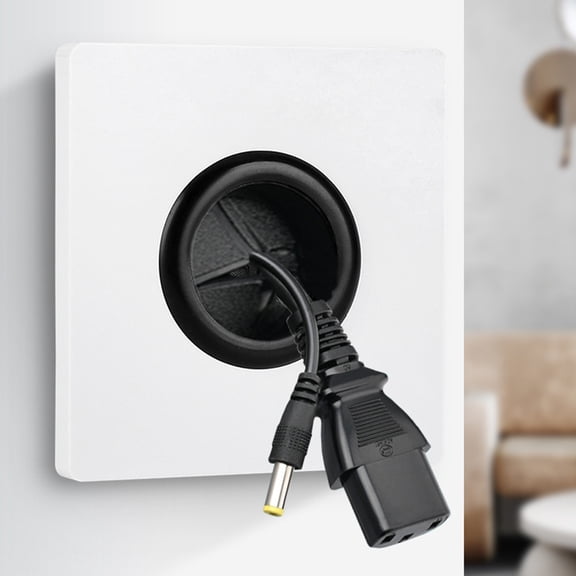 HOOWIFFY Cable Pass Through Wall Plate with Rubber Cushion for Bass Cable Management 5Pcs