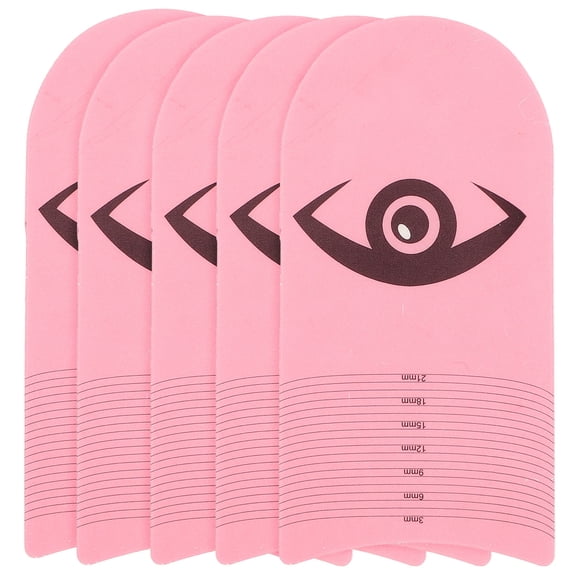 HOOWIFFY 5Pcs Pink Lash Symmetry Ruler Plastic Eye Shaped Design for Eyelash Extension Appointment
