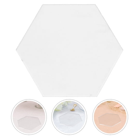 HOOWIFFY Set of 5 Reusable White Acrylic Hexagonal Place Cards for Wedding Table Decorations and Event Seating