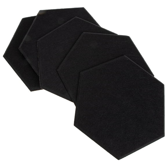 HOOWIFFY Apartment Noise Blocker Black 5Pcs 11.8x10.2in Polyester Fiber for Office Environment
