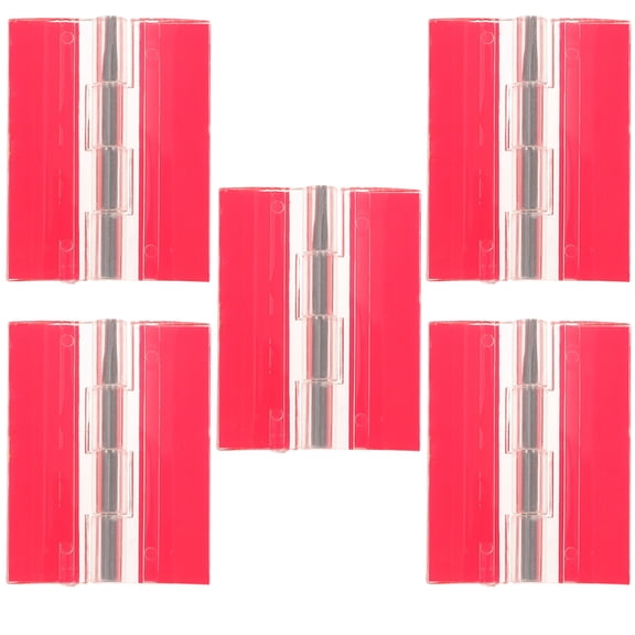 HOOWIFFY 5-Pack Clear Acrylic Piano Hinges, Lightweight Self-Adhesive Hinges for Cabinet Doors and Furniture