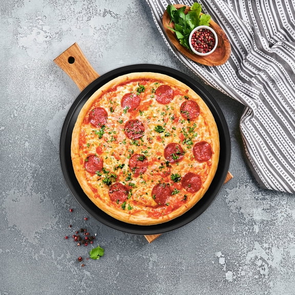 HOOWIFFY Nonstick Stainless Steel Round Baking Pan Set with Drainage Holes, Perfect for Pizza, Cooking, and Baking in Kitchen