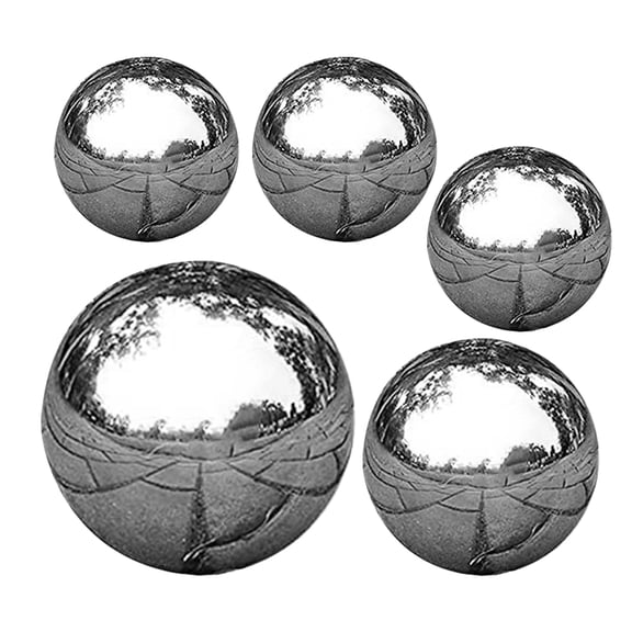 HOOWIFFY 5pcs Reflective Garden Spheres For Outdoor Lawn And Decoration Unique Hollow Globes