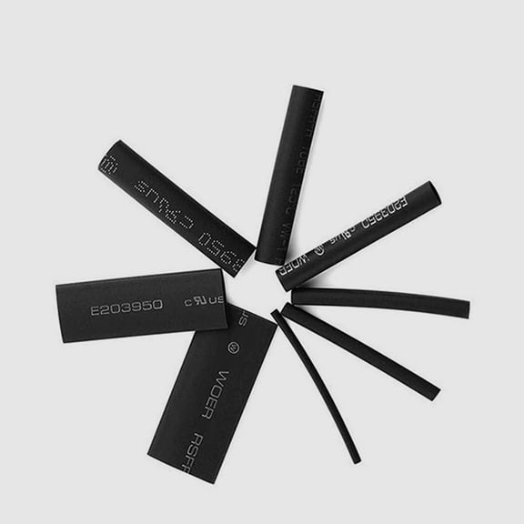 HOOWIFFY 650Pcs Black Heat Shrink Tubing Kit, Crosslinked Polyethylene Electrical Wire Insulation and Binding Sleeves