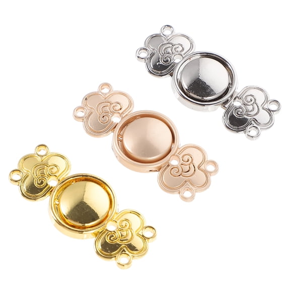 HOOWIFFY 6Pairs Cheongsam Button Fastener Assorted Color Zinc Alloy Retro Design for Clothing Decoration