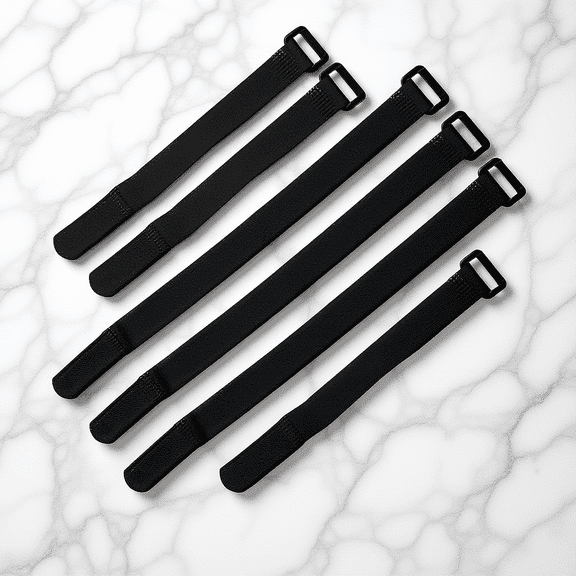 HOOWIFFY 6Pcs Bike Wheel Band Black Reusable Durable Strap for Bicycle Use