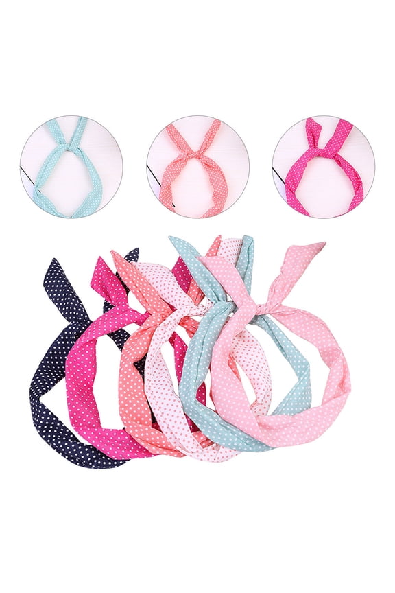 6Pcs Wired Headband for Women Girls Wide Border in Wine Red for Hair Protection