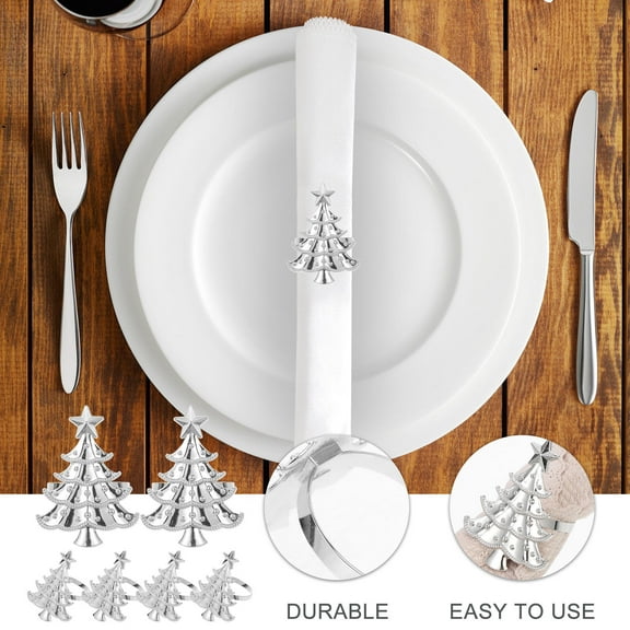 HOOWIFFY 6-Pack Christmas Tree Napkin for Elegant Holiday Table Settings and Festive Party Decor
