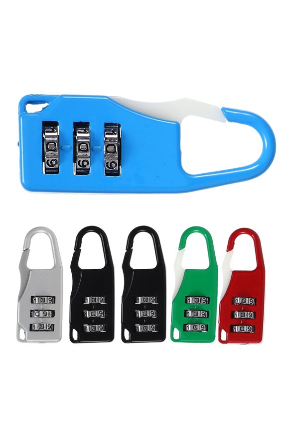 Set of 6 Multi-Color Combination Suitcase Padlocks for Travel, Home, and Luggage Security