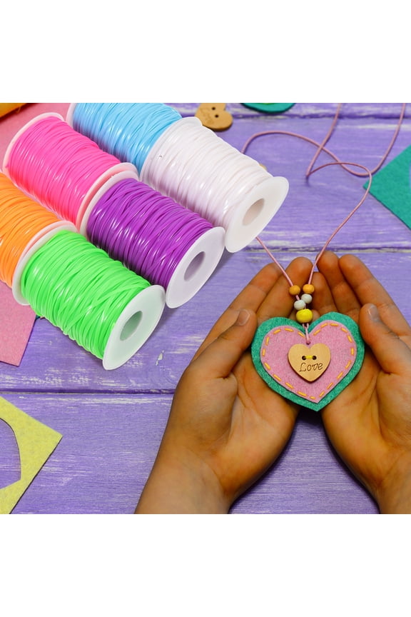 6 Pieces Flat PVC Lanyards Assorted Colors for Keychain Making Craft Supplies