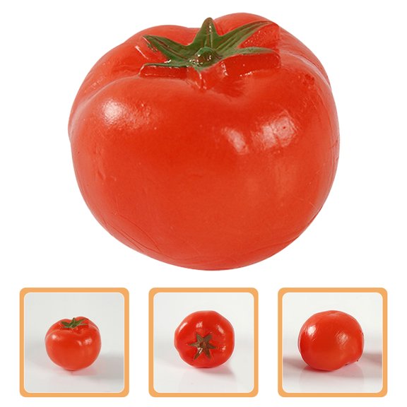 HOOWIFFY 6Pcs Lifelike Fake Cherry Tomato Models Red Plastic Simulation Vegetable Home Decor