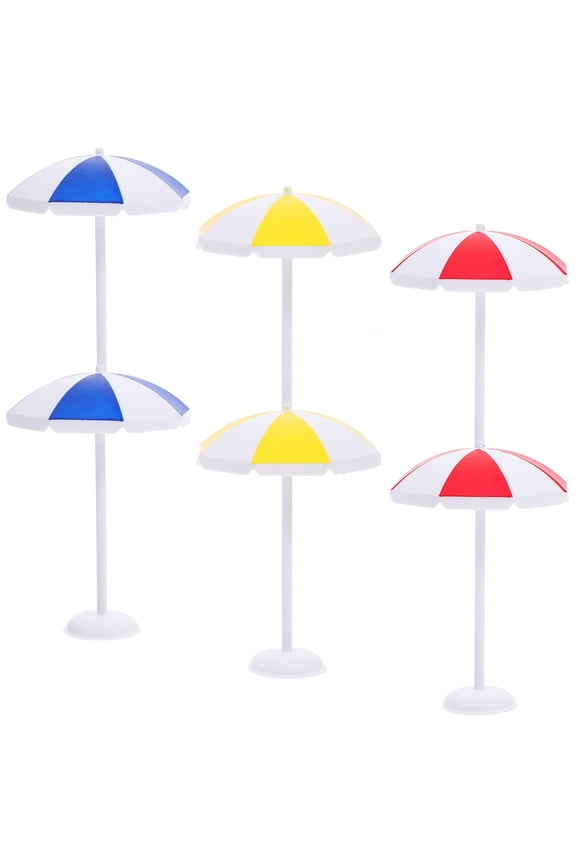 6Pcs Mini Umbrella Toys PP Red Decorative Item Party Decor
