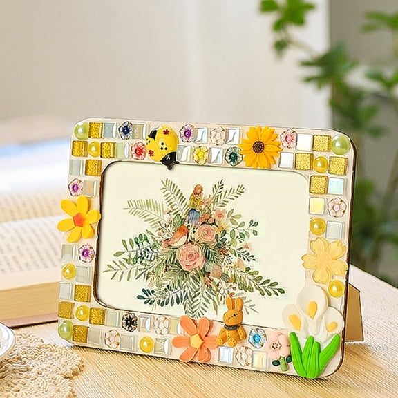 HOOWIFFY 6Pcs Paintable Picture Frames Beige Wood Diy Craft Material for Children