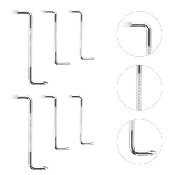 HOOWIFFY 6Pcs Offset Screwdriver Set Plated Silver Z-Type Double Head with Knurled Anti Slip Handle